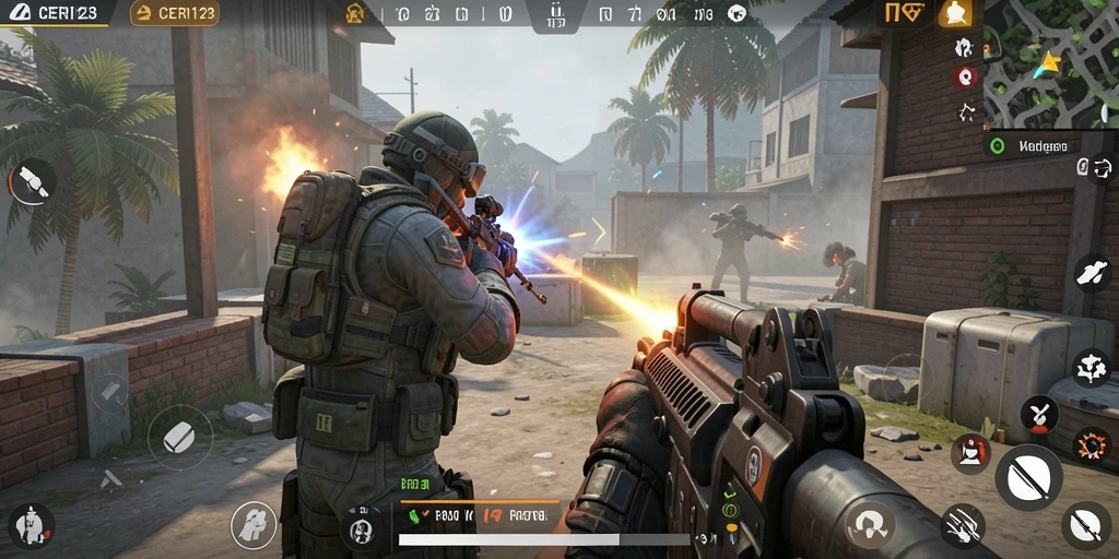 Tampilan gameplay intens dari CERI123 dengan aksi menegangkan.