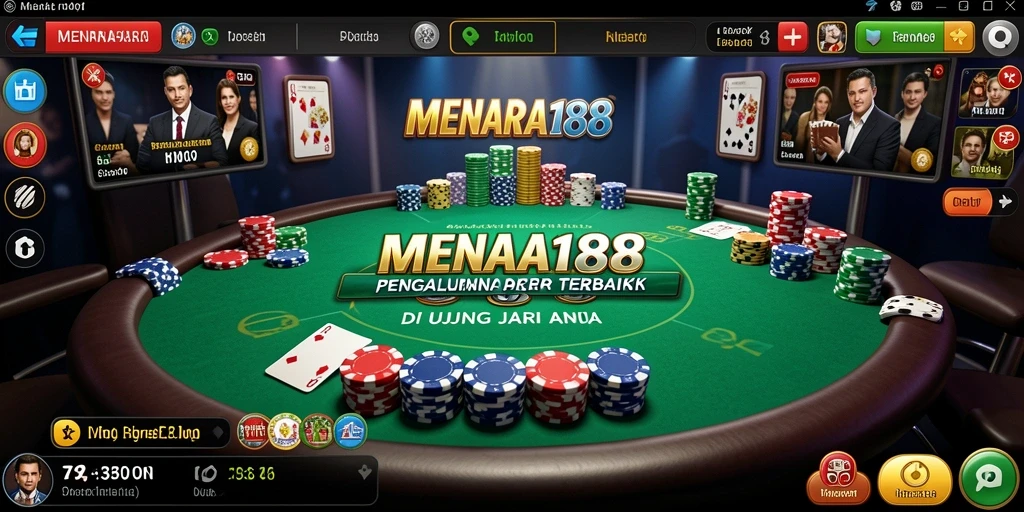 Tampilan gameplay poker yang mendebarkan dan menarik dalam MENARA188.