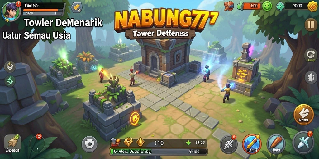 Screenshot gameplay Tower Defense NABUNG77 dengan aksi seru yang menantang.