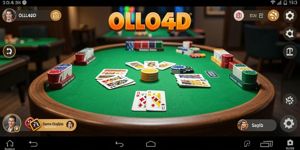 Screenshot utama OLLO4D menampilkan gameplay Gaple yang seru.