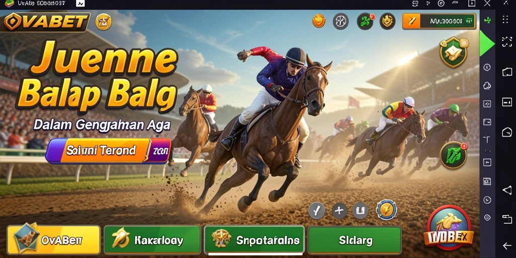 Screenshot menampilkan balapan menegangkan di OVABET dengan grafis memukau.