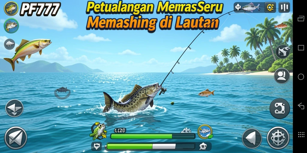 Tangkapan ikan besar di laut dengan grafis yang menawan.