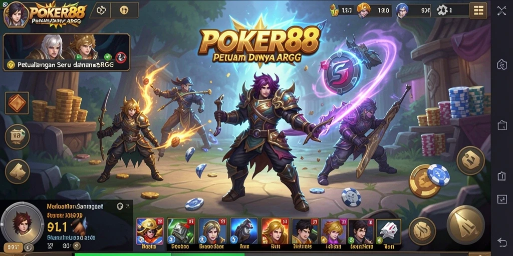 Gameplay POKER88 yang menampilkan aksi seru dan karakter unik.