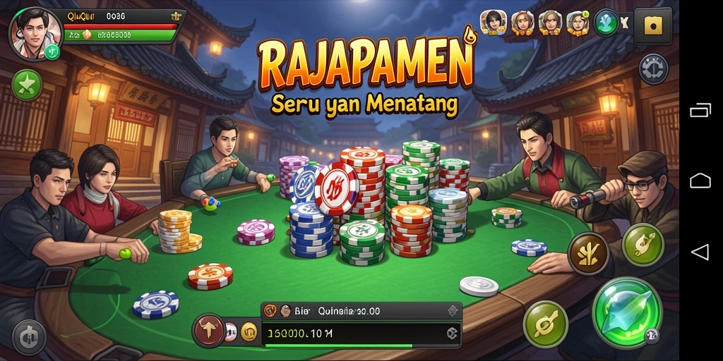 Screenshot utama RAJAPAMEN menunjukkan serunya gameplay QiuQiu.