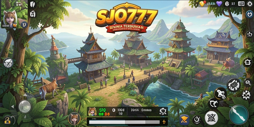 Screenshot gameplay SJO777 menunjukkan dunia terbuka yang penuh petualangan.