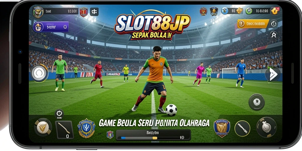 Tampilan gameplay SLOT88JP yang mengesankan dan penuh aksi sepak bola.