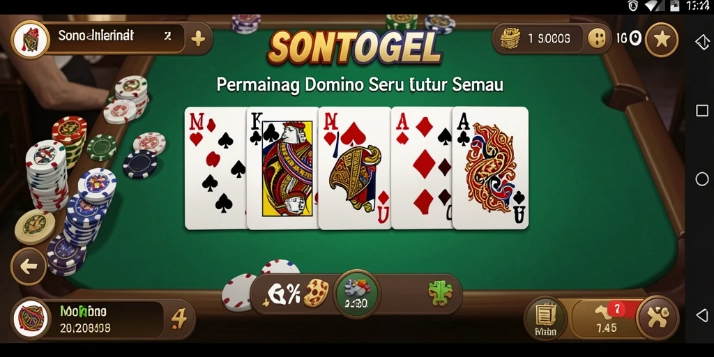 Tampilan gameplay menarik dari SONTOGEL saat bermain Domino.