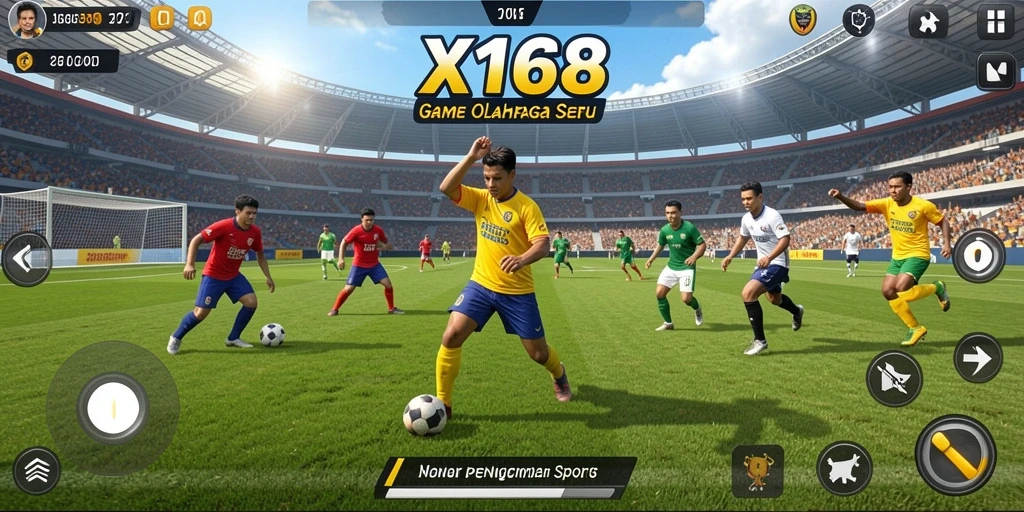 Tampilan gameplay seru di X168 untuk segala jenis olahraga.
